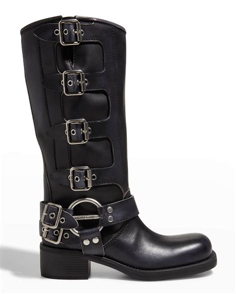 miu miu motorcycle boots|miu buckle boots.